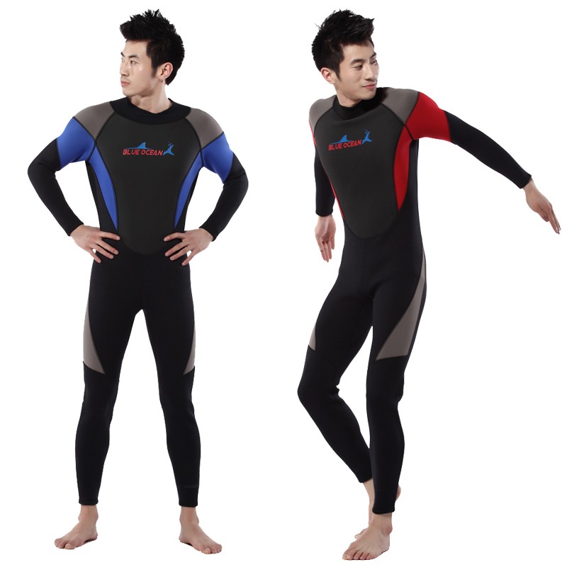《旅遊生活》Blue Ocean 3mm長袖連身濕式防寒衣 水母衣 防曬衣 潛水衣 防風衣 抗UV 連身泳衣 潛水服