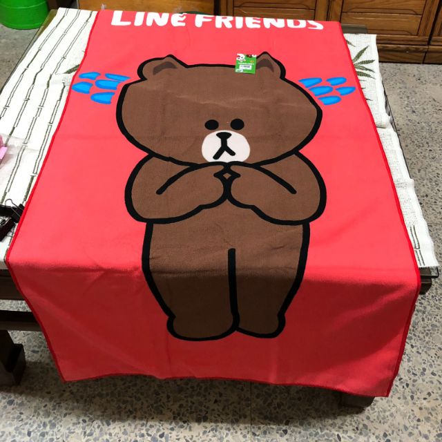 LINE熊大浴巾 超細纖維浴巾 棉質 海灘巾 熊大兔兔 日本卡通 可愛浴巾 LINE FRIENDS