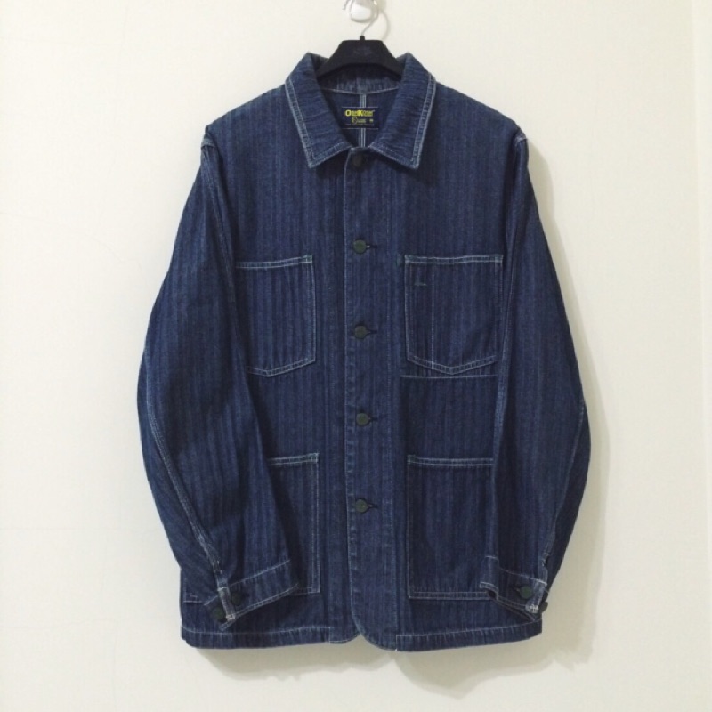 日本帶回 正品 Oshkosh 單寧牛仔工裝 工裝外套 條紋 牛仔外套 Wrangler/Levis/Lee