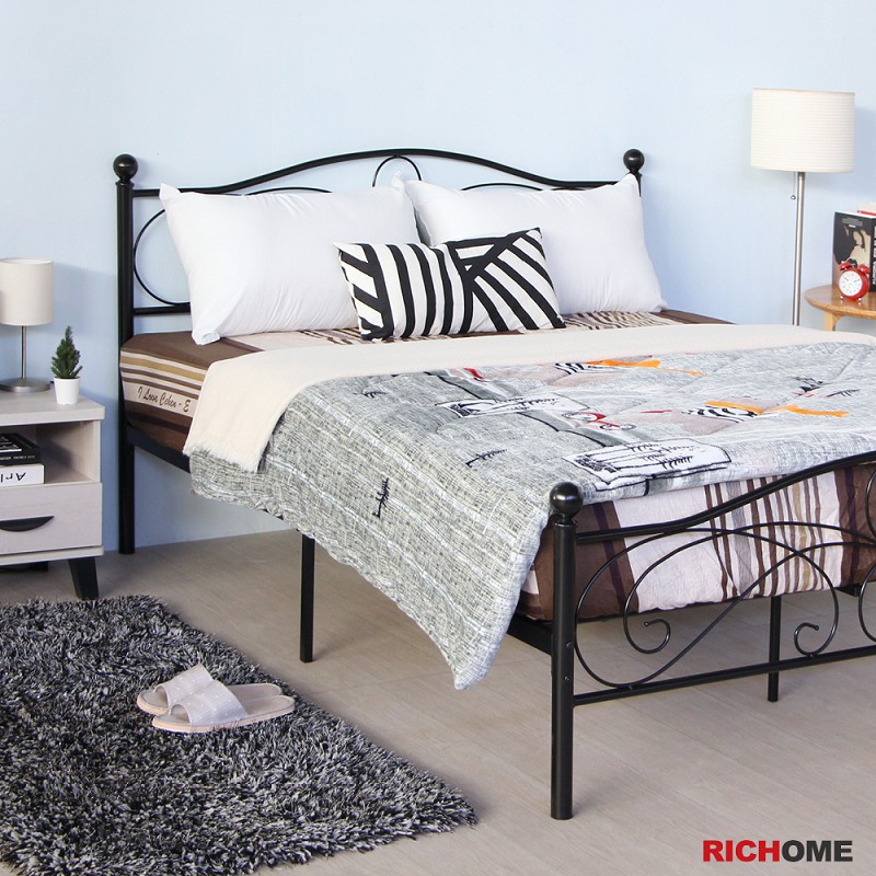 RICHOME    BE255  法蘭5尺雙人床(只有床架)   床架    雙人床架    鐵床架