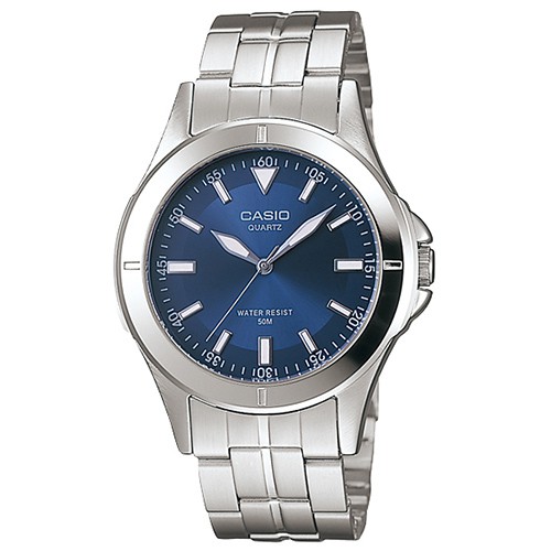 【CASIO】新風格都會指針腕錶-羅馬藍面(MTP-1214A-2A)正版宏崑公司貨