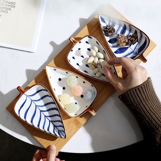 ［瑞咪］手繪日式醬料碟/創意樹葉陶瓷碟