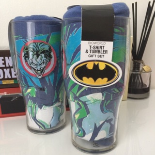 Marvel漫威系列商品 Batman小丑棉T + 塑膠杯