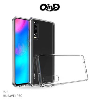 QinD HUAWEI P30、P30 Pro 雙料保護套 螢幕鏡頭加高 透明殼 手機殼 軟邊硬殼