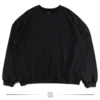 【QUEST】現貨 QUEST WASH LOGO SWEATER 素面 水洗 大學T 黑色