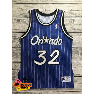 NBA球衣 Shaquille O'Neal 歐尼爾 Magic 魔術 復古 新人條紋藍 AU40號 Champion