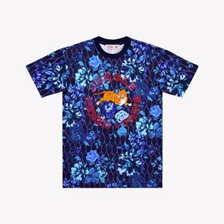 KENZO x H&amp;M 聯名系列 限定款 老虎 刺繡 花紋 T 全新 附吊牌  大尺碼 L 藍色 碎花 免運 男友款