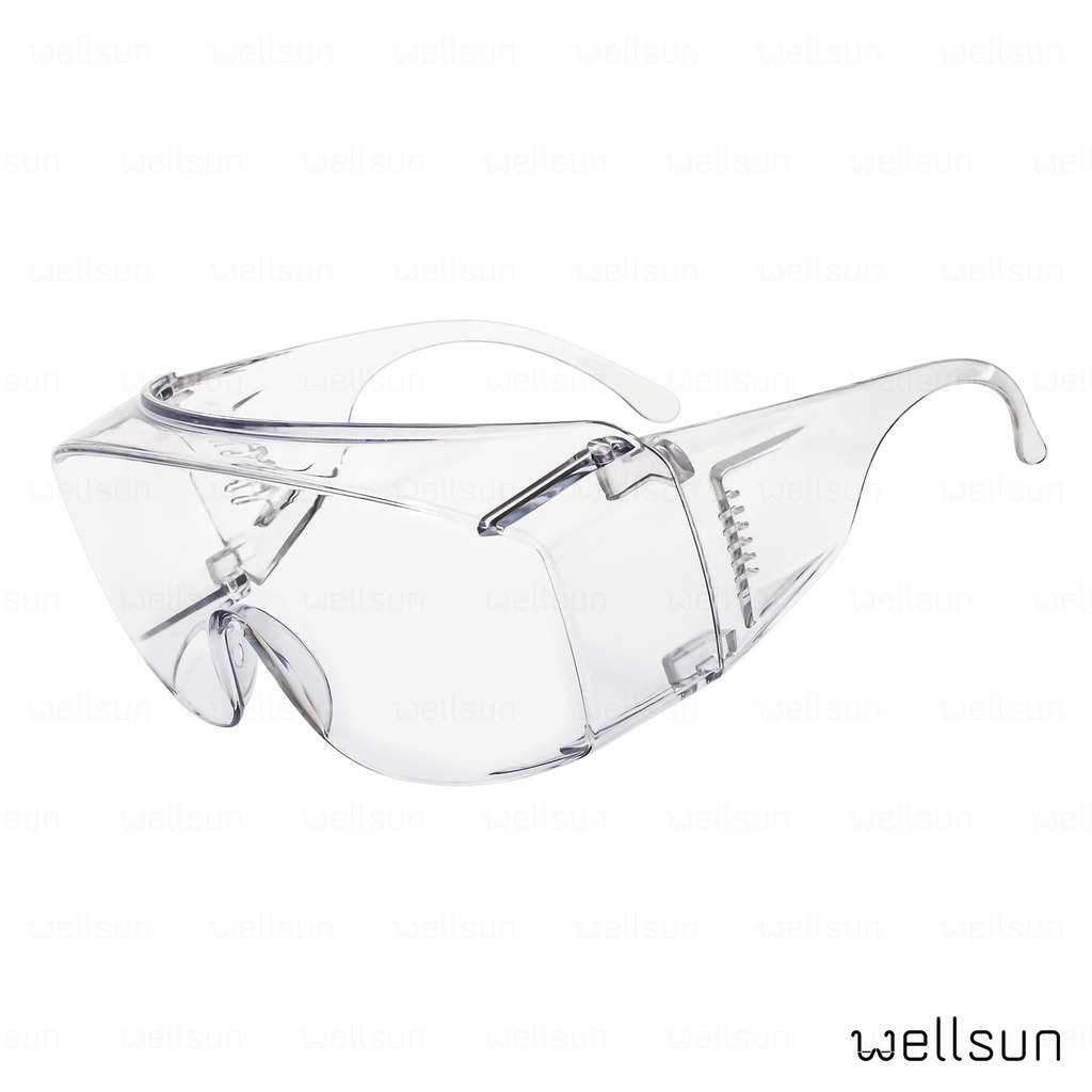 WELLSUN 防飛沫防護 防霧護目鏡 (特大新款) 適合大臉型配戴眼鏡者使用 再也不用擔心戴眼鏡會卡住了。