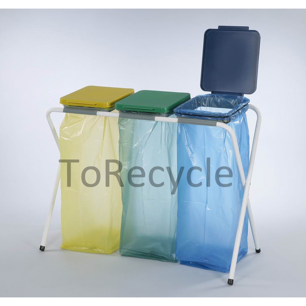 含發票 台製資源回收架-三分類 分類架 X架 垃圾袋架 垃圾桶 EN-03