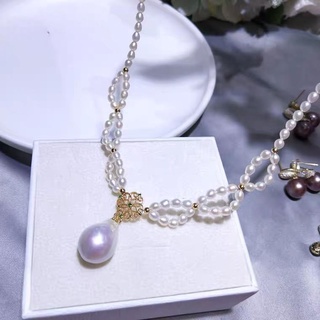 💍天然淡水珍珠💍公主風 手工編織小珍珠項鍊 淡水珍珠 海水珍珠 輕珠寶 手作 akoya天女強光珍珠 短鏈 項鍊