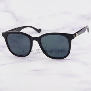 【LOOK路克眼鏡】Gucci 太陽眼鏡 黑色膠框 雙G品牌LOGO GG1001SK 001