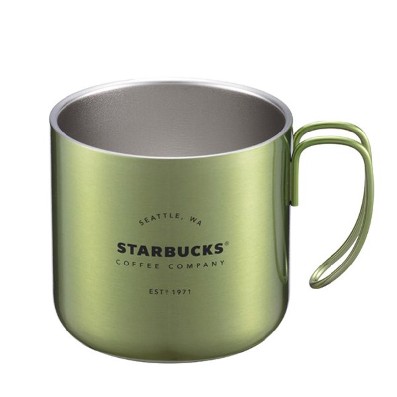 Starbucks 星巴克 CJ綠不鏽鋼把手杯 馬克杯 綠色