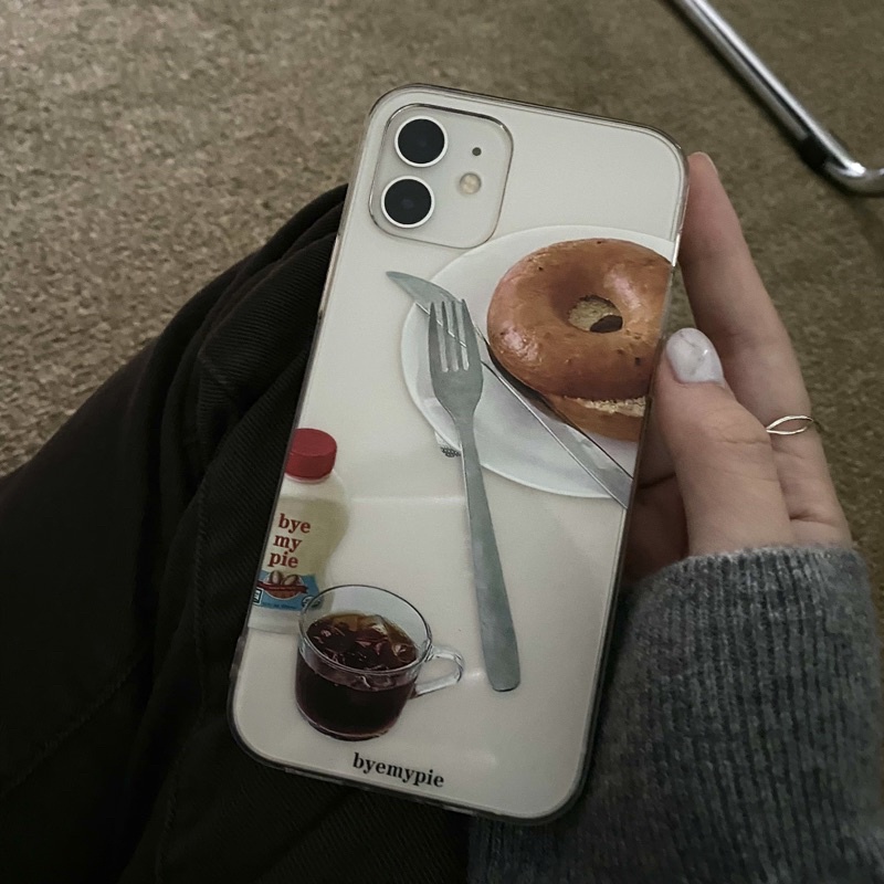 iPhone美式貝果早餐透明軟殼🥯🍴(預購）