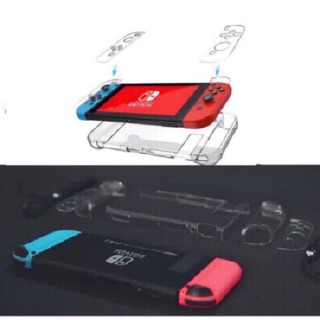 可放入充電座 任天堂 SWITCH Nintendo Switch 6.2寸 殼 透明硬殼 可放入主機 手把 菇頭套