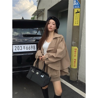 【QueenKoreaShop】韓版潮流帥氣復古風衣外套