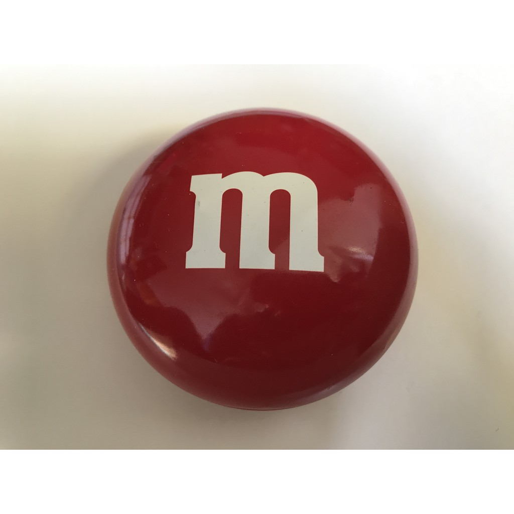 *★XIU★. 二手收藏M&amp;M'S巧克力圓型鐵盒 紅M