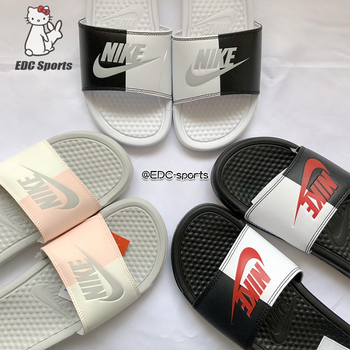 【EDC sports】Nike BENASSI JDI黑白鴛鴦拼接男女拖鞋343881-104