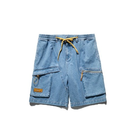 FYP 不對襯口袋休閒牛仔短褲 Denim shorts 藍色