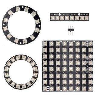 Ws2812模塊8位 12位 16位 64位5050 Rgb Led全彩內置行車燈圓形led環形板電子diy 蝦皮購物