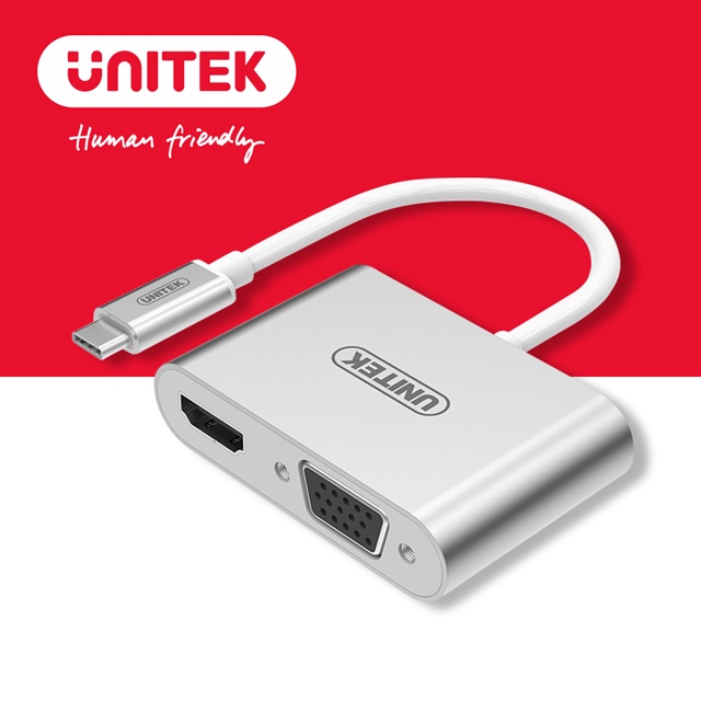 UNITEK Type-C轉 HDMI / VGA鋁合金高清轉換器 (Y-V100SL)