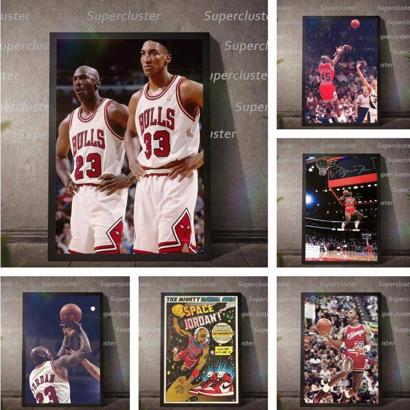 NBA 喬丹 Michael Jordan 畫布 籃球 NBA 繪畫海報牆貼 圖片 家居  噴繪畫  裝飾畫 背景墻掛畫