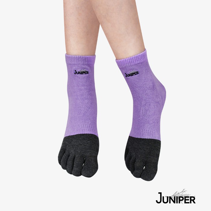 JUNIPER MIT台灣製造竹碳抑臭止滑運動休閒中筒五趾襪 TJP011
