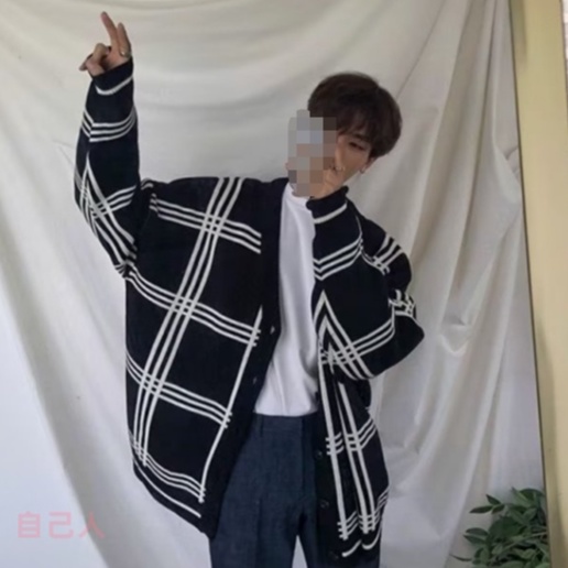 【自已人】開衫秋冬季毛衣潮 韓版學生外套男休閒長袖慵懶風寬鬆潮流帥氣針織(BWJ707