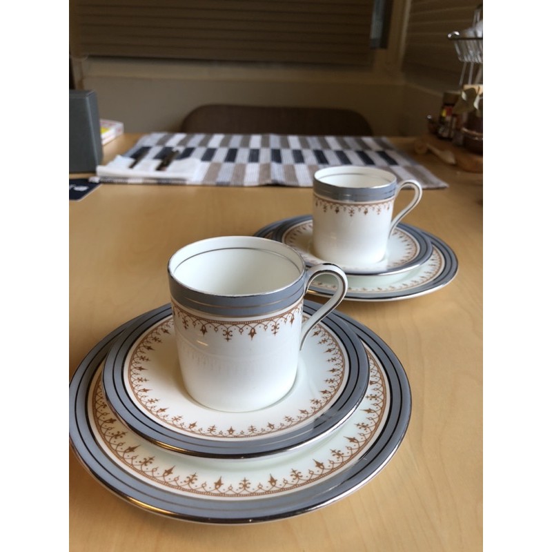 【二手】英國製 Aynsley 骨瓷咖啡杯盤三件組