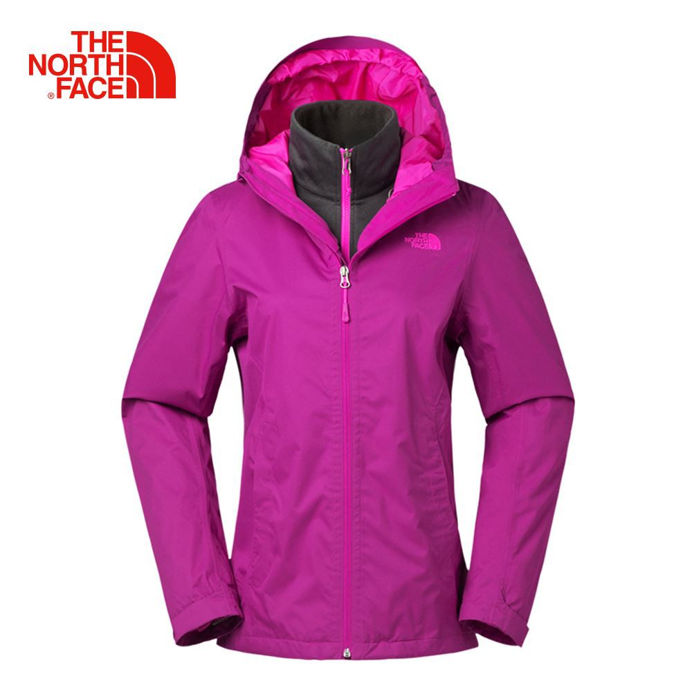 The North Face 女DRYVENT刷毛兩件式外套 桃粉紅緹花 NF00CVF7GZD