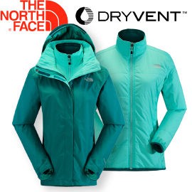 The North Face 女款 DryVent Heatseeker 兩件式外套 響亮綠/NF00C923/悠遊山水