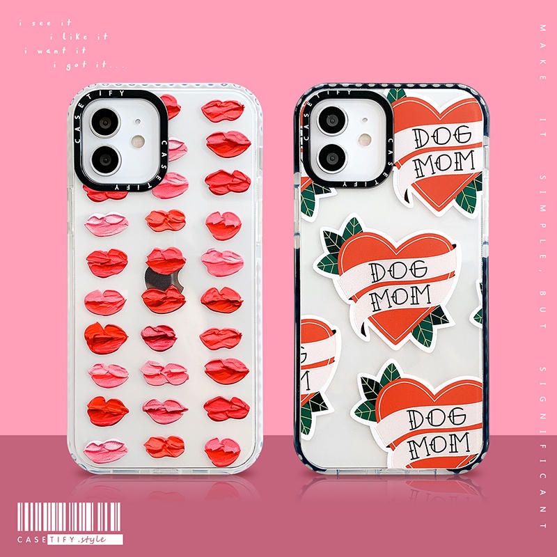 Casetify 油畫嘴唇愛印花手機殼適用於 IPhone 7 8 Plus X XS Max XR Max TPU 時