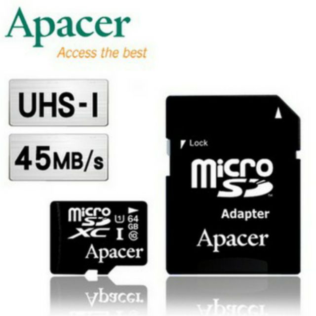 下殺～Apacer宇瞻64GB Class10記憶卡45MB/s(附轉卡)