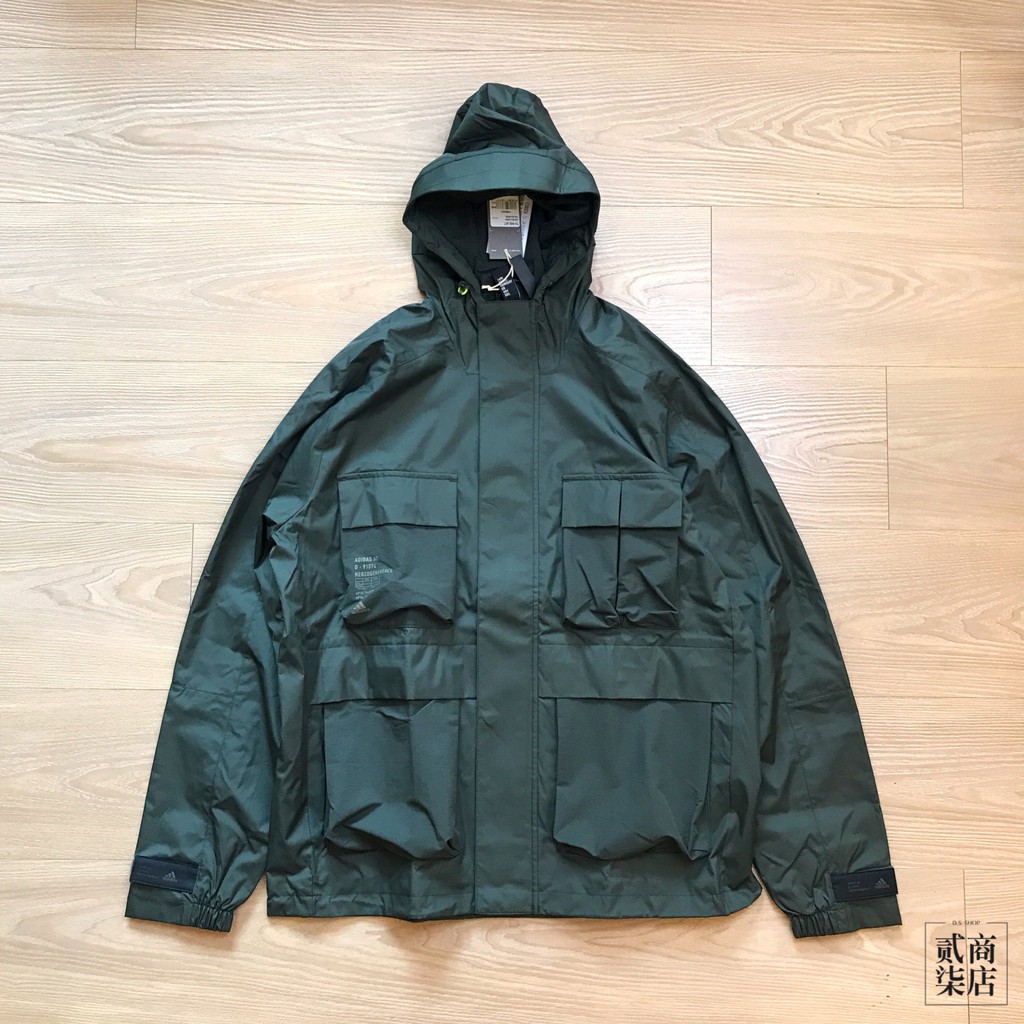 (貳柒商店) adidas TH WB JKT 男款 軍綠色 工裝 多口袋 外套 防風外套 GF4013