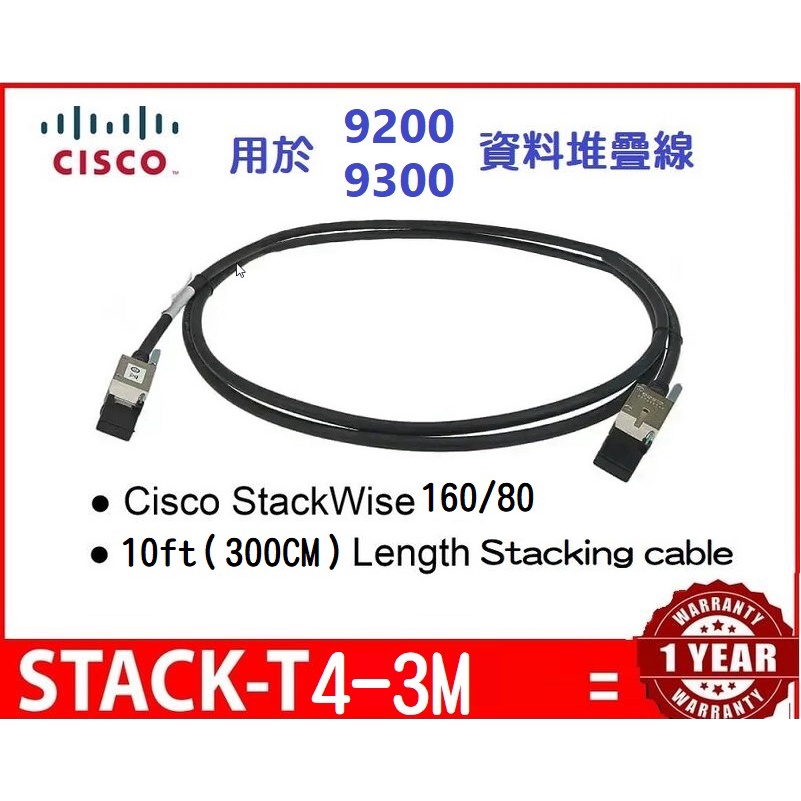 【全新現貨】思科 CISCO STACK-T4-3M 10ft 4型堆疊電線 9200、9300資料堆疊線
