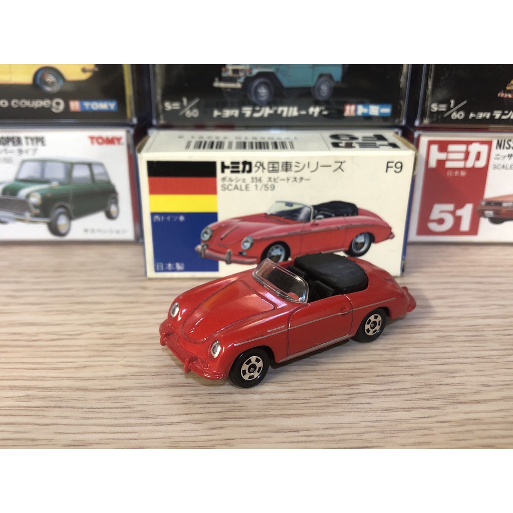 Tomica 日本製 藍盒 no.F9 PORSCHE 356 保時捷 大紅色 絕版