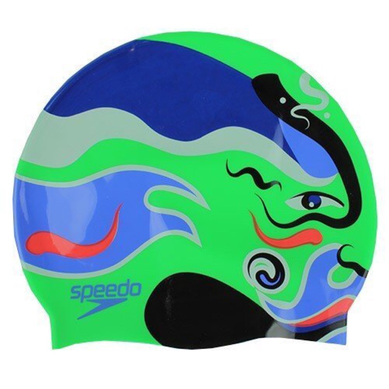 芭比游泳👣Speedo成人矽膠泳帽 Slogan print cap