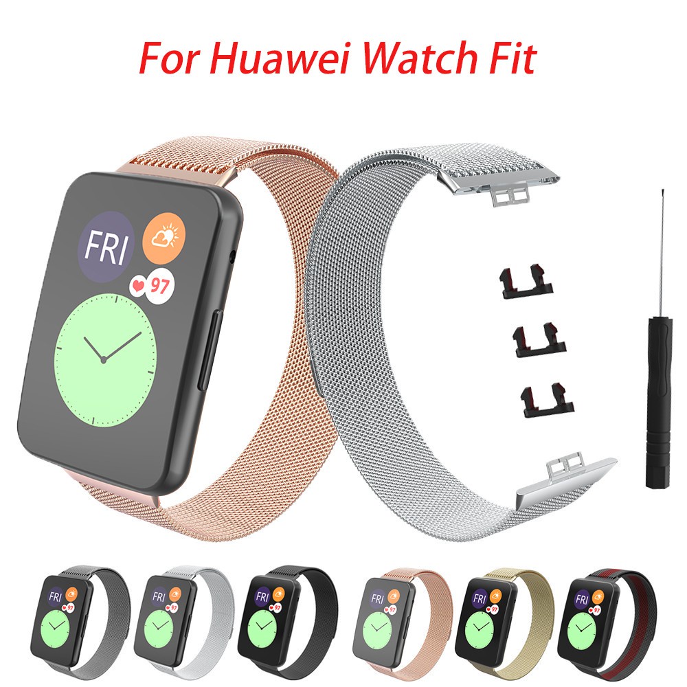 華為Watch Fit 錶帶 華為fit 金屬錶帶 Huawei Watch Fit 米蘭尼斯錶帶 不鏽鋼錶帶