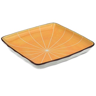 【堯峰陶瓷】蜜橘菱型系列 8吋菱角方盤| 造型盤 甜食 牛排盤 |水果 早餐盤| 套組餐具系列|餐廳營業用|餐具系列