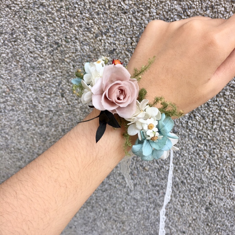 尋花 手腕花 溫柔如你永生手腕花手花乾燥花飾品新娘手腕花客製化新娘髮飾伴娘手腕花 蝦皮購物