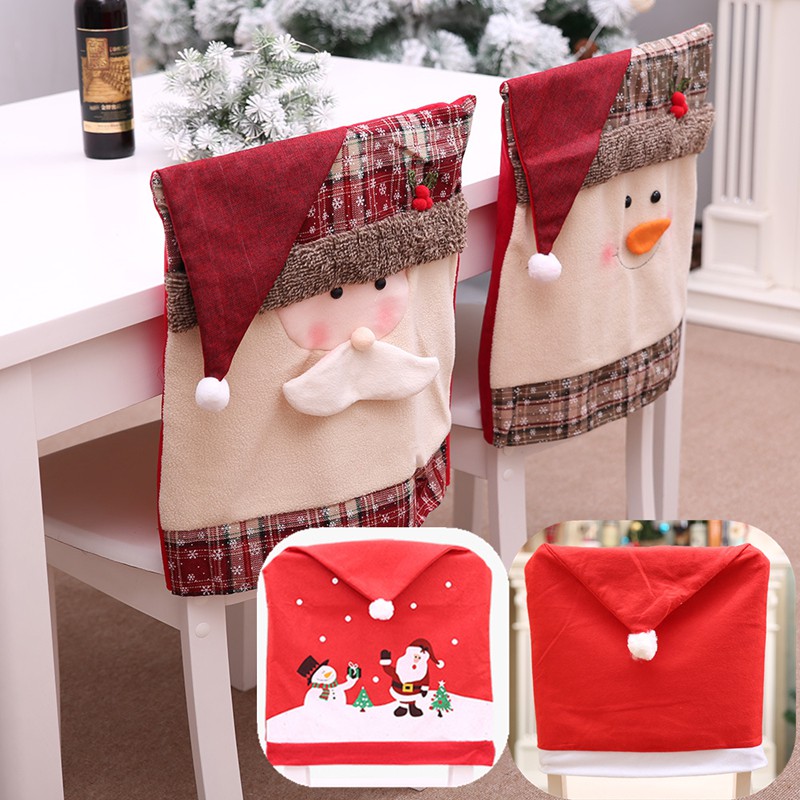 聖誕椅套聖誕椅座套聖誕帽折疊椅裝飾聖誕老人聖誕節裝飾家庭裝飾品