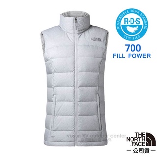 【美國 The North Face】女款 700FPl 超輕保暖鵝絨羽絨背心 防潑水防風背心 3651 淺灰 N