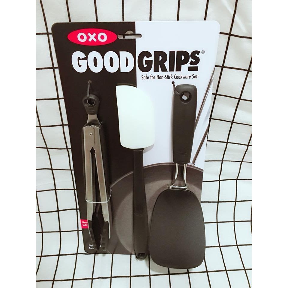 現貨在台oxo Good Grips 鍋鏟組不沾鍋適用矽膠刮刀燒烤夾多功能好好握廚房三件組鍋鏟刮刀 蝦皮購物