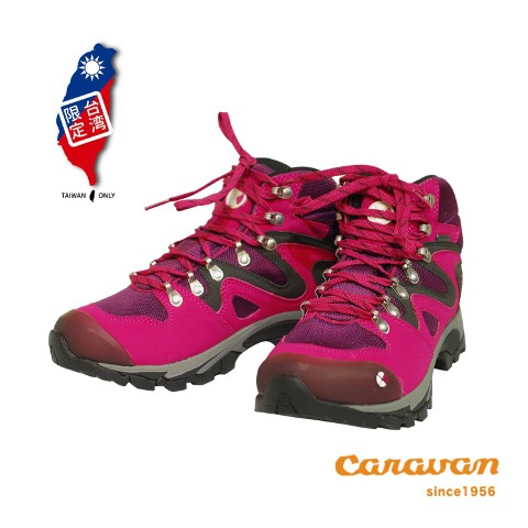 伊凱文戶外 日本CARAVAN 寬楦GORE-TEX防水登山鞋(台灣限定款) 梅紫 C4_03