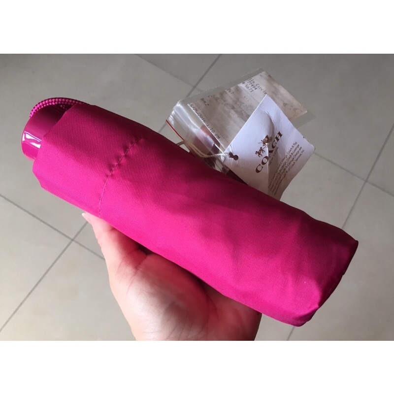 🌈🎀絕版正品🌈1100元正貨🎀Coach 63690 紅莓色輕便型晴雨傘