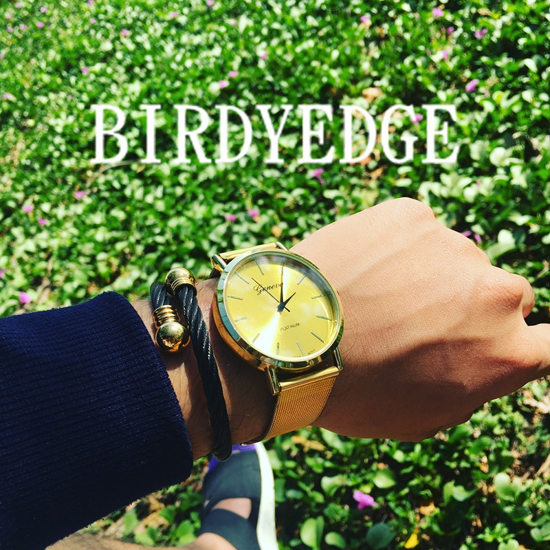 BIRDYEDGE 監製 品牌  潮流金錶 手錶 寬金錶帶 手錶男 金表土豪 潮流 蛋堡 熱狗 mj 免運