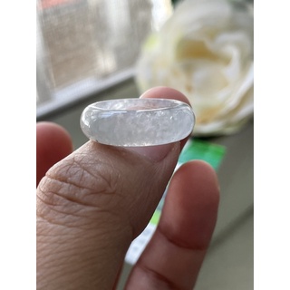 內徑16.5，國際戒圍11，no473，玉到愛，冰白翡翡翠戒指（戒圈），白月光，完美無紋，保證緬甸玉A貨翡翠