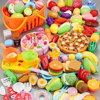 水果切切樂玩具 寶寶廚房切菜蔬果披薩蛋糕套裝 兒童家家酒玩具 33件蔬果切切樂