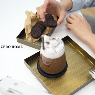 ZERO HOME小資下午茶點心盤 復古金色收納盤 北歐風格桌面置物盤玄關鑰匙盤#超取請聊聊我#預購