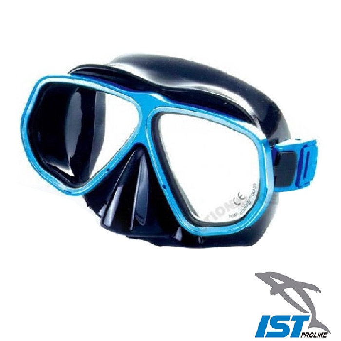 【台灣製 IST】鋁合金鏡框雙面鏡 Panorama 6000系列/泳鏡.潛水.蛙鏡_ M-100BS 藍黑
