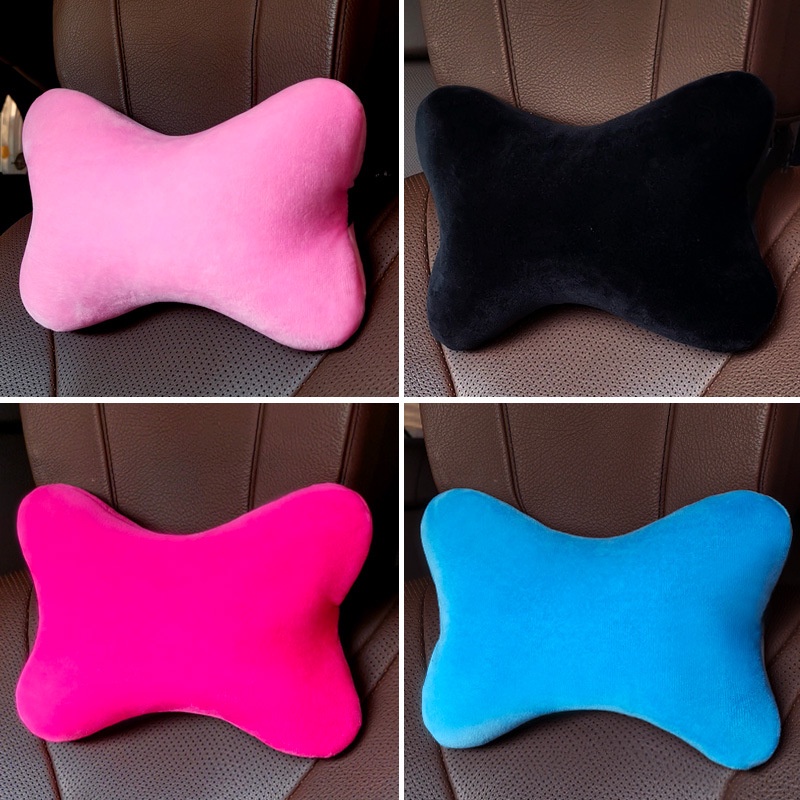 粉色玫瑰紅色藍色柔軟毛絨辦公椅超柔軟頸部枕頭女士汽車內飾配件